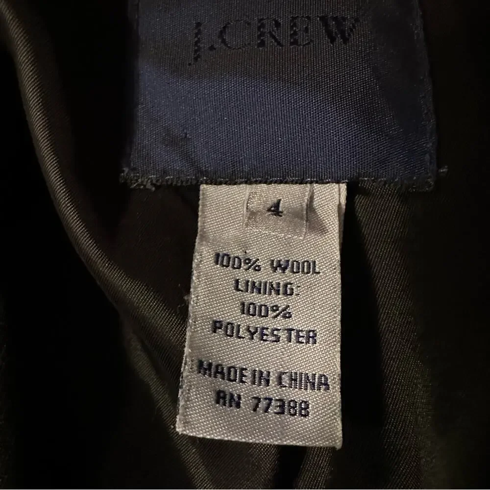 J Crew 100% Wool Solid Navy Blue Blazer Classic Retro Blue Label Size 4 Preppy